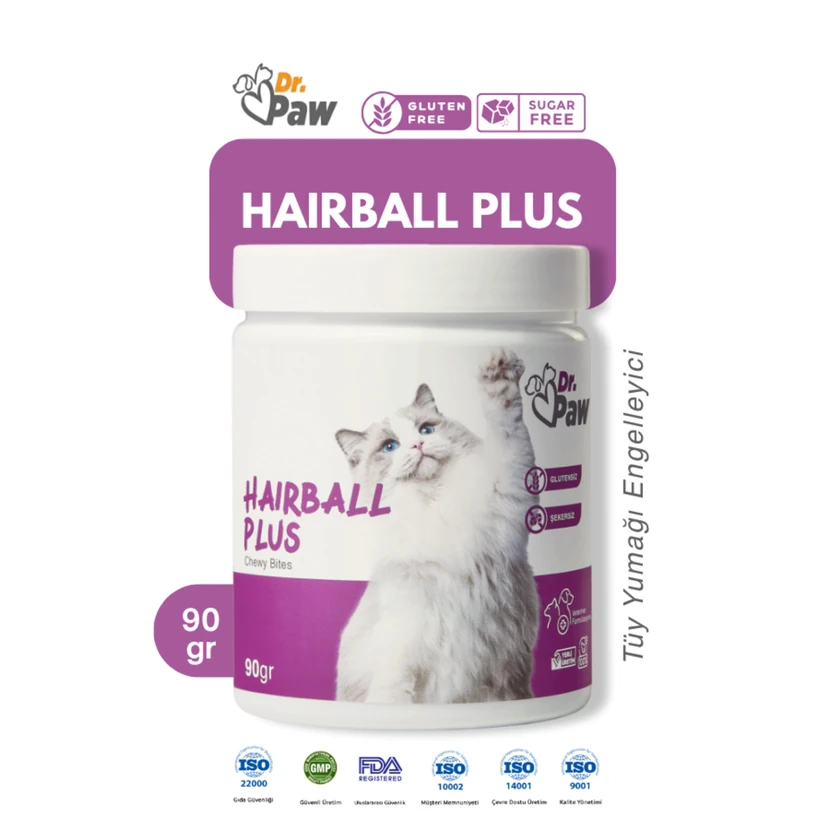 قرص جویدنی جلوگیری از گلوله مویی دکتر پاو برای گربه 90 گرم