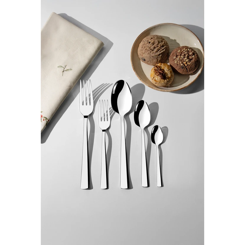 سرویس قاشق و چنگال 60 پارچه نهیر دنیز 12 نفره نقره‌ای