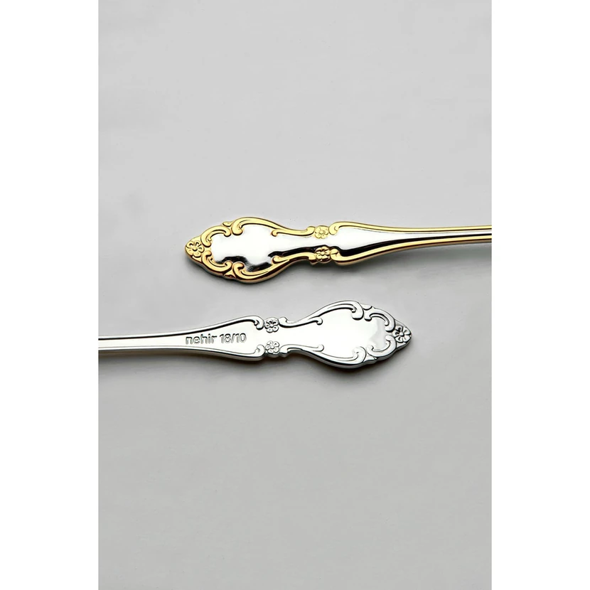 ست قاشق‌چنگال و کارد نهیر آدریانا طلایی 89 پارچه 12 نفره