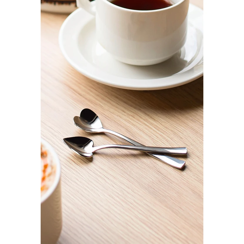 ست 12عددی قاشق چای‌خوری استیل نهیر طرح قلبی