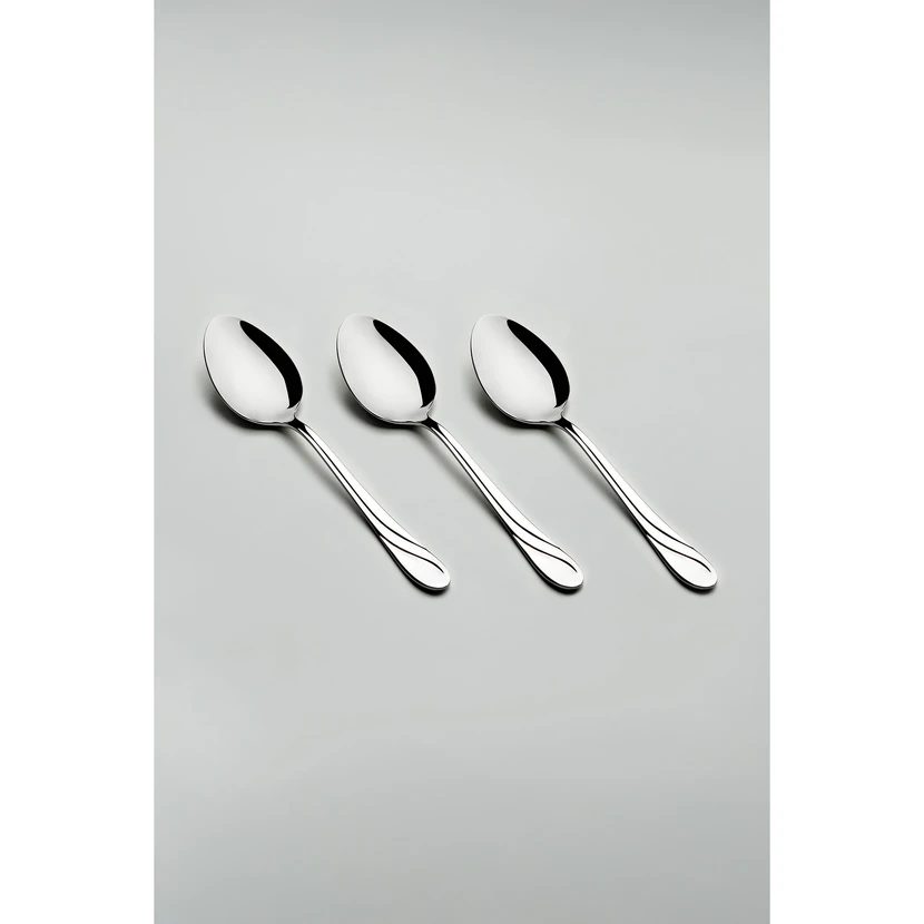 نهیر سفیر ساده سرویس 12 پارچه قاشق غذاخوری استیل