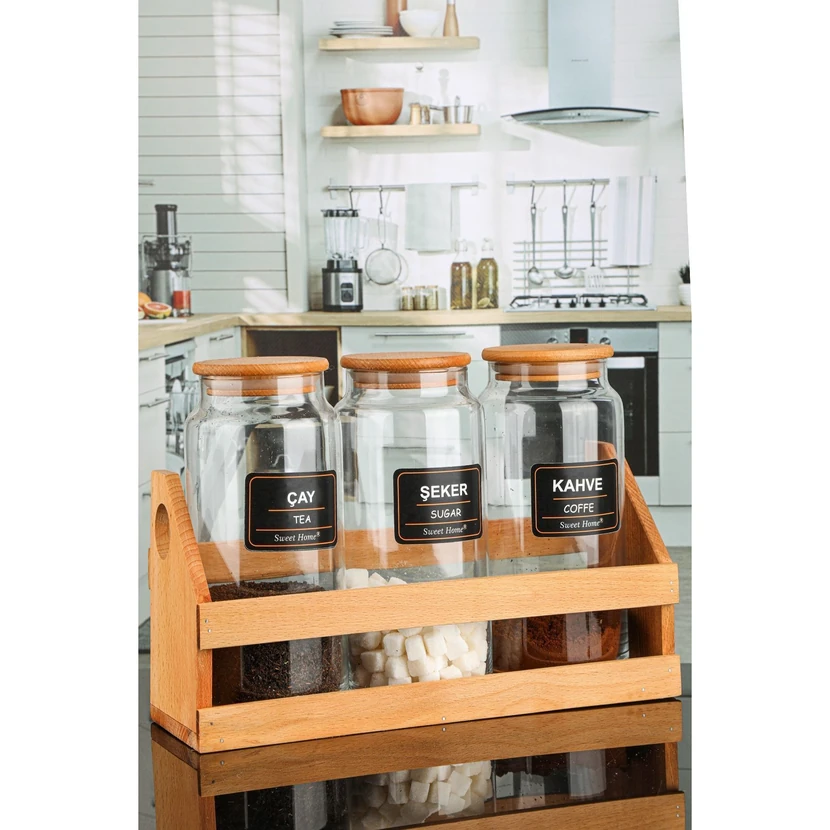 پک ۳ عددی بانکه ۱۳۰۰ میلی‌لیتری چای/قهوه/شکر کارچیچه‌گی هوم