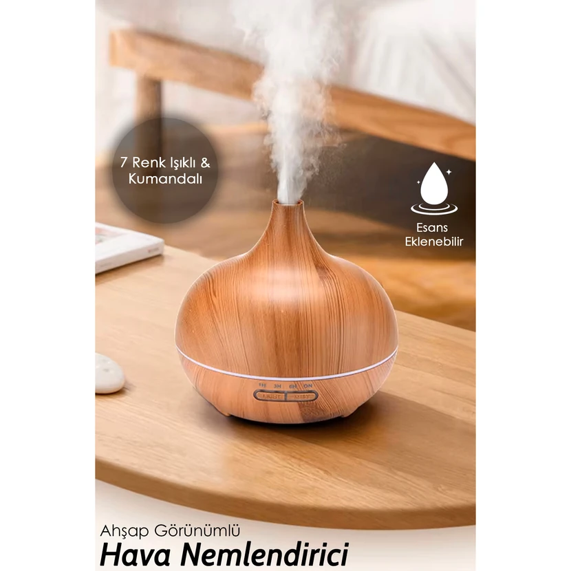 دستگاه بخور سرد و دیفیوزر ملِنی هوم چراغ LED هفت‌رنگ - قهوه‌ای روشن