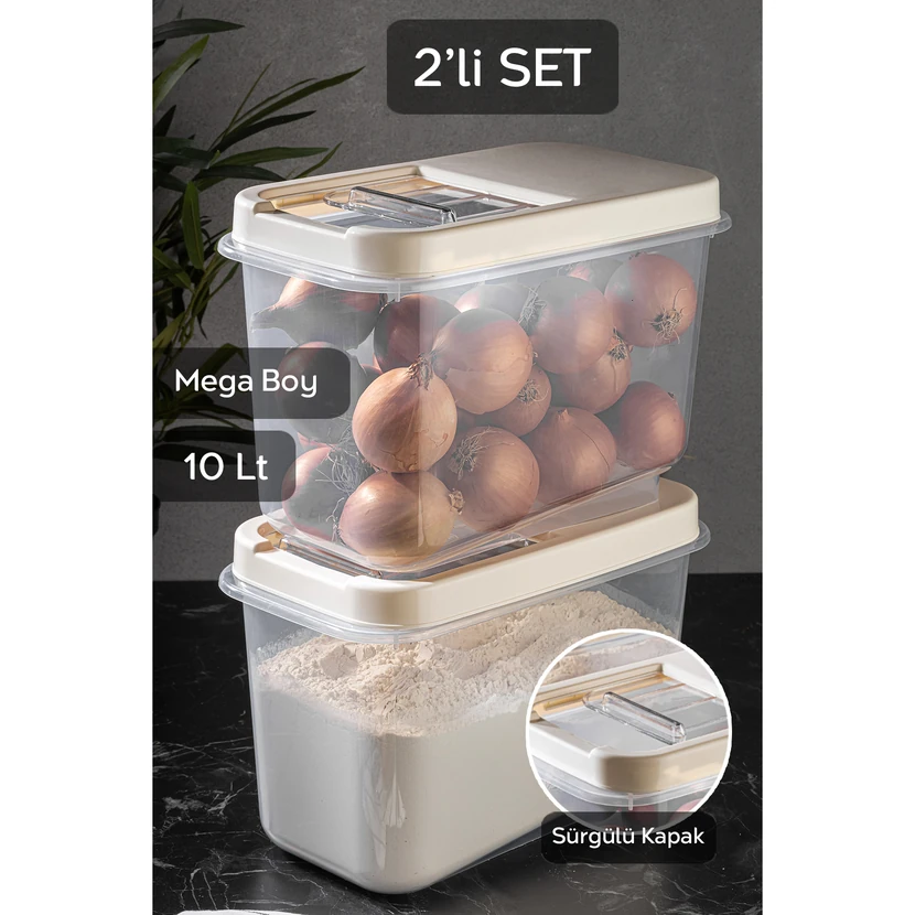 ملِنی هوم ظرف نگهداری 10 لیتری دو عددی کرم