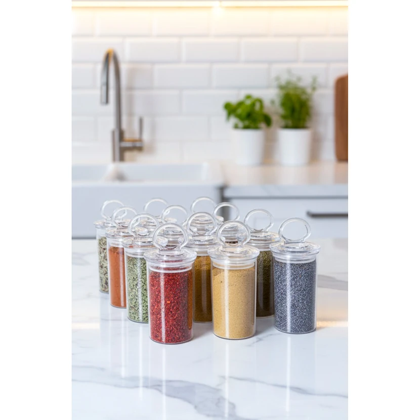 سرین برداک ست 12عددی جاادویه شیشه‌ای با درپوش وکیوم‌دار