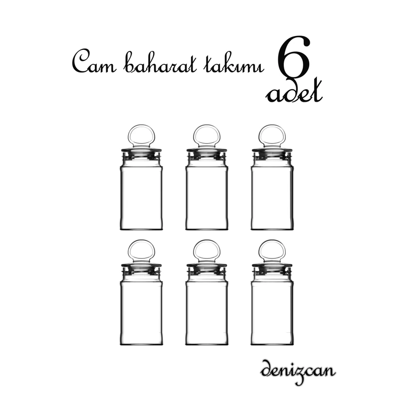 ست 6 پارچه ادویه‌پاش شیشه‌ای دنیزکان