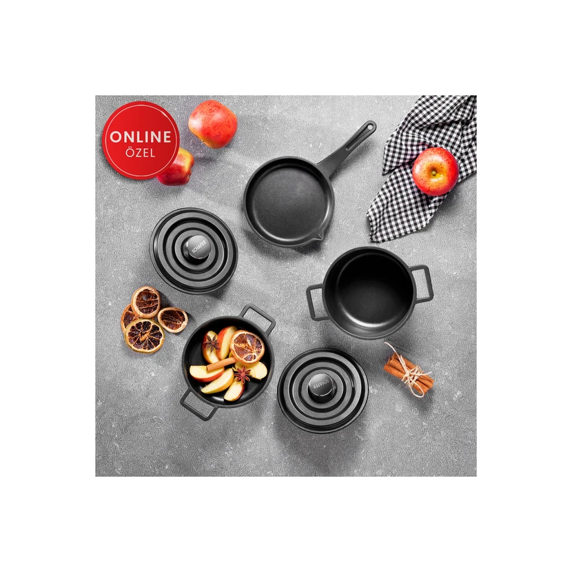 ست قابلمه چدنی رِترو مینی 5 پارچه Schafer مشکی