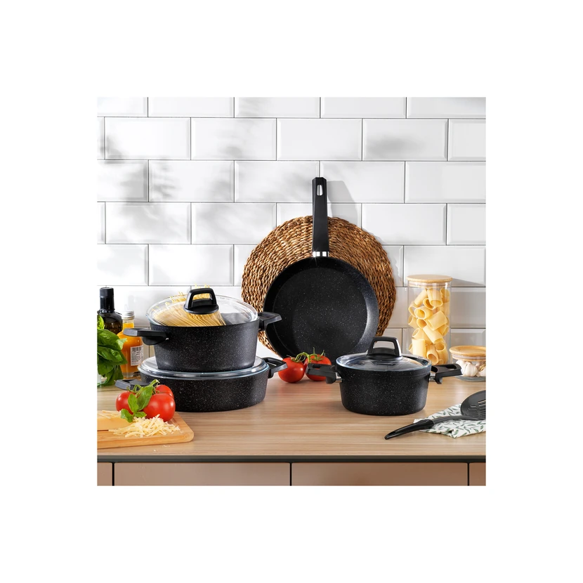 سرویس قابلمه 7 پارچه شافر گرانیتی مشکی