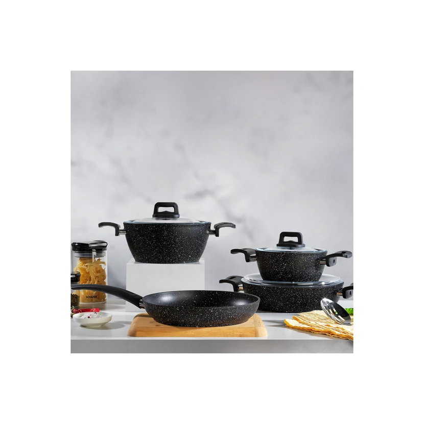 ست قابلمه 7 پارچه شافر ساور نچسب مشکی