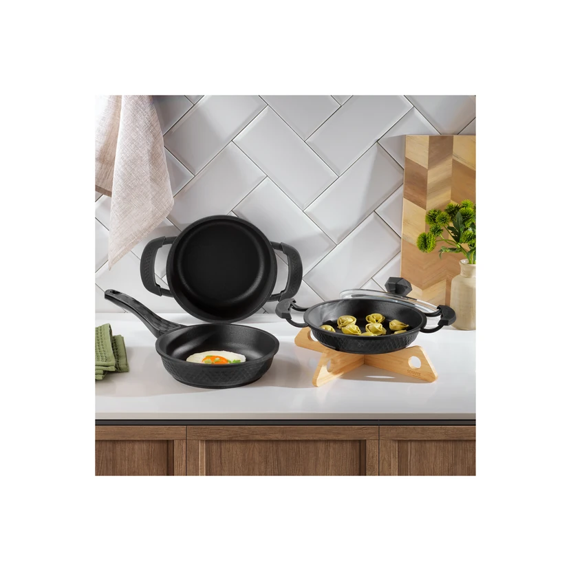 شافر ست مینی خانواده چدن کریستال 4 پارچه مشکی