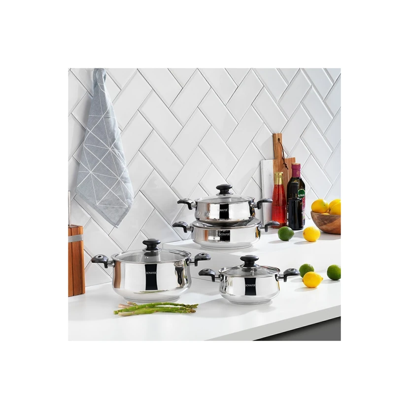 سرویس قابلمه 8 پارچه شفر کوردل استیل مشکی