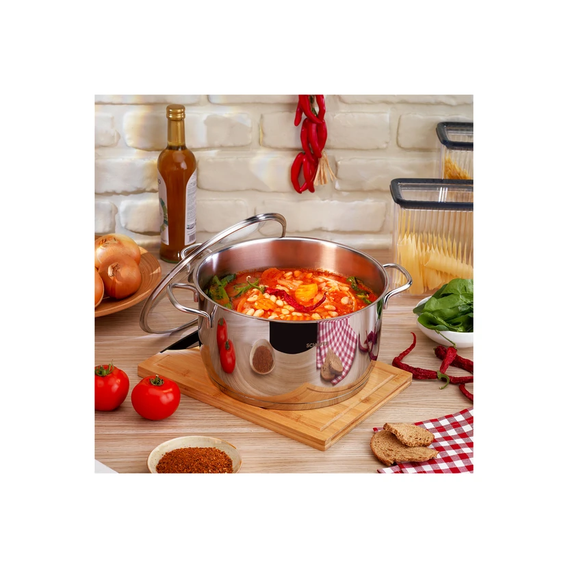 قابلمه عمیق شافر 26 سانتی‌متر استیل 2 پارچه