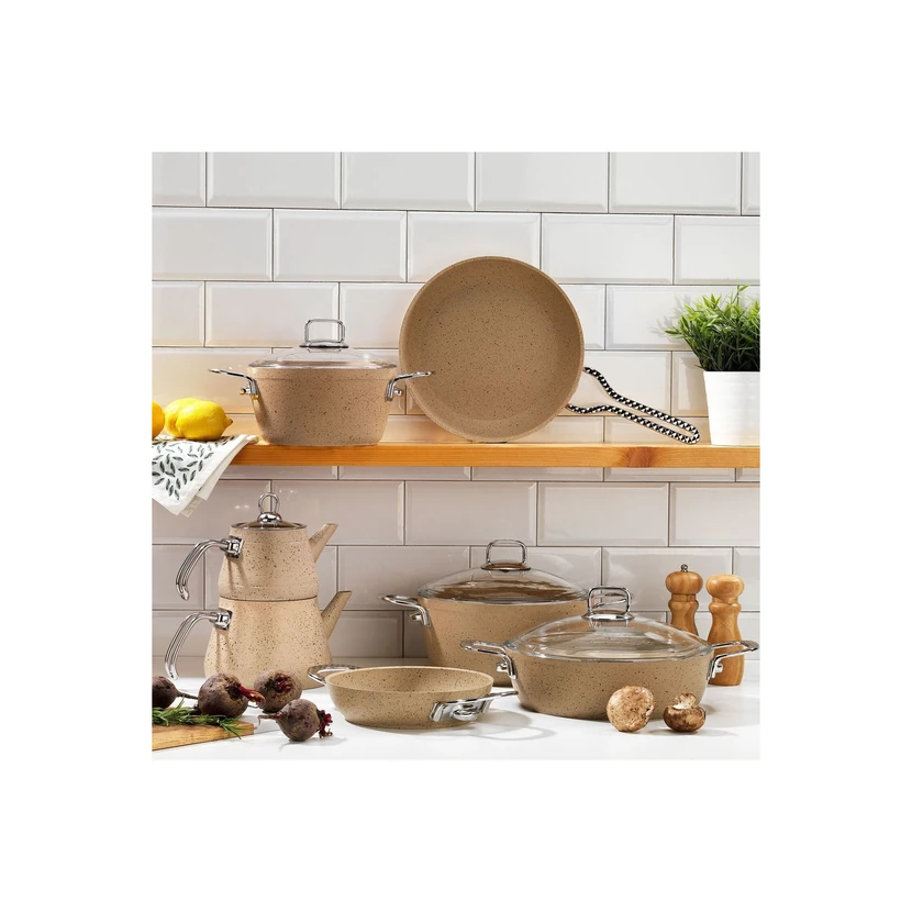 ست جهیزیه 11 پارچه شافِر کرم