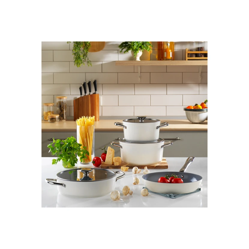 ست قابلمه سرامیکی 7 پارچه شافر کرم