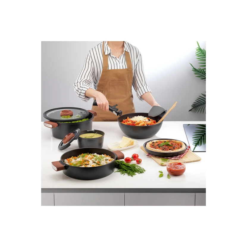 ست قابلمه چدن ماتریکس شافر 8 پارچه مشکی