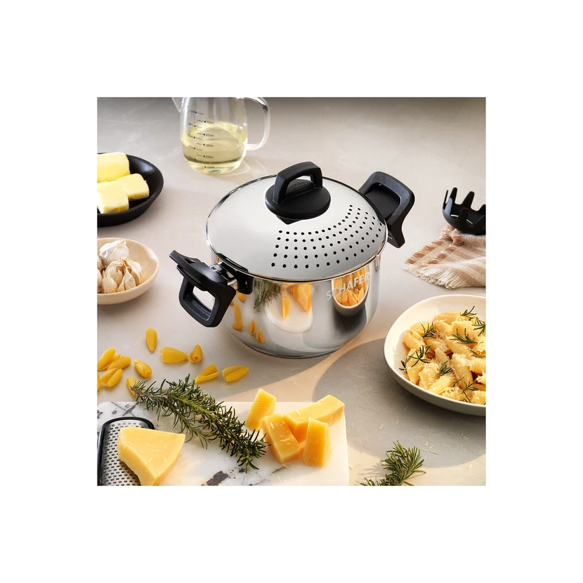 قابلمه ماکارونی شافر با صافی ۲ تکه استیل