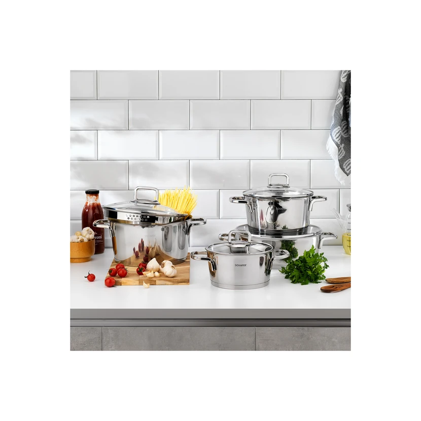 ست قابلمه استیل شافر 8 پارچه اینوکس