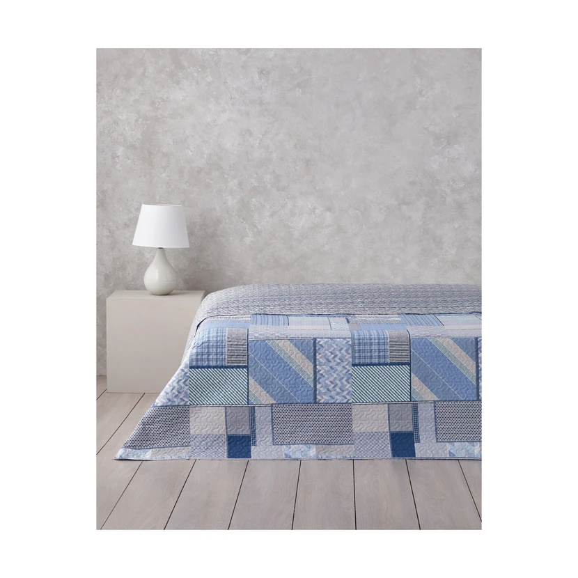 روکش چندمنظوره دو نفره پچ موزائیک 200x220 آبی انگلیش هوم