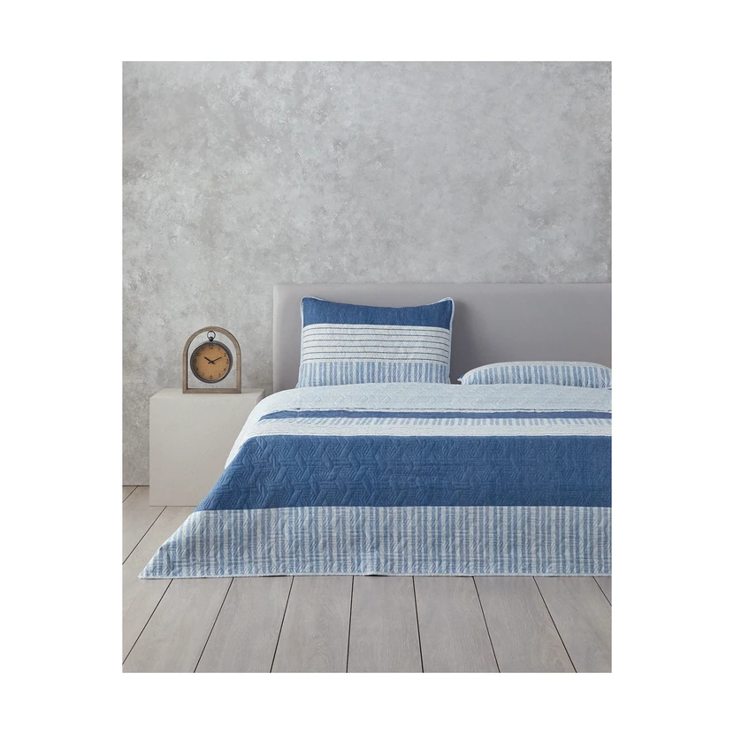 روتختی دو نفره انگلیش هوم طرح راه‌راه اکرو 200×220 سانتی