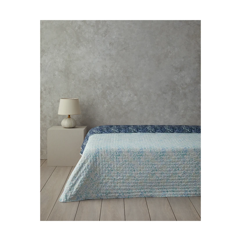 روتختی دو نفره چندکاره گل‌دار انگلیش هوم آبی روشن 200×220 سانتی