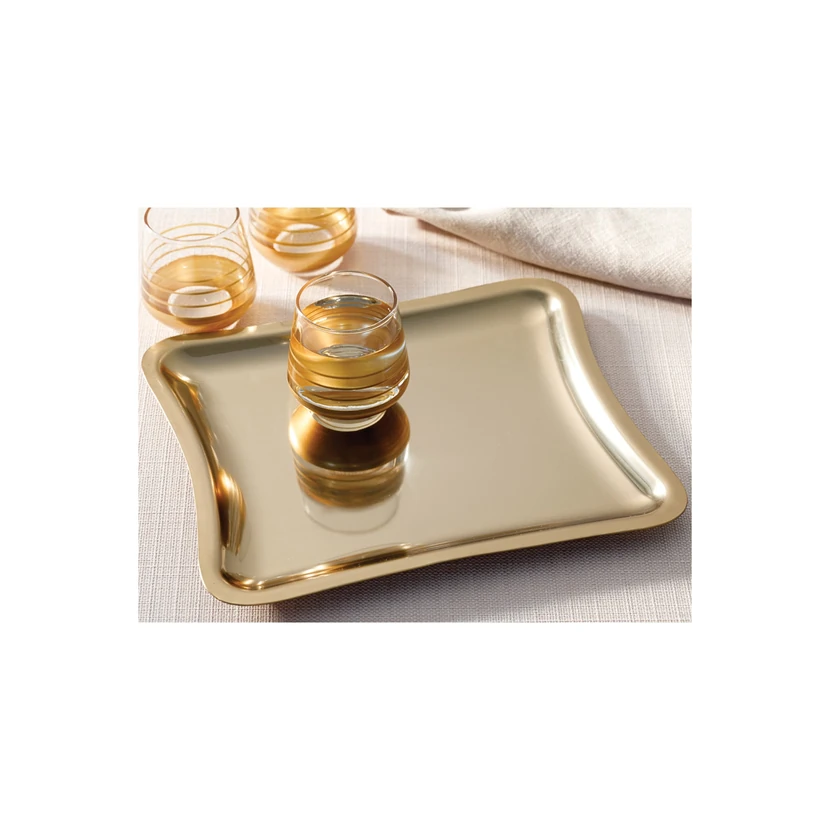 سینی فلزی درخشان انگلیش هوم 22×19 سانتی‌متر طلایی