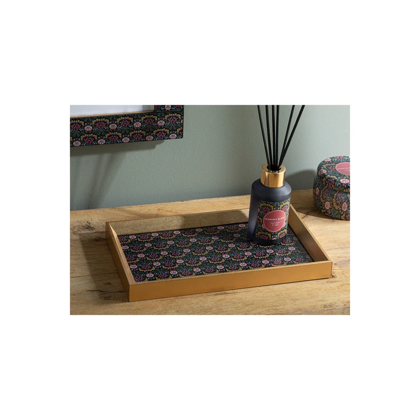 سینی تزئینی شکوفه نیمه‌شب انگلیش هوم 16x26 سانتی‌متر مشکی