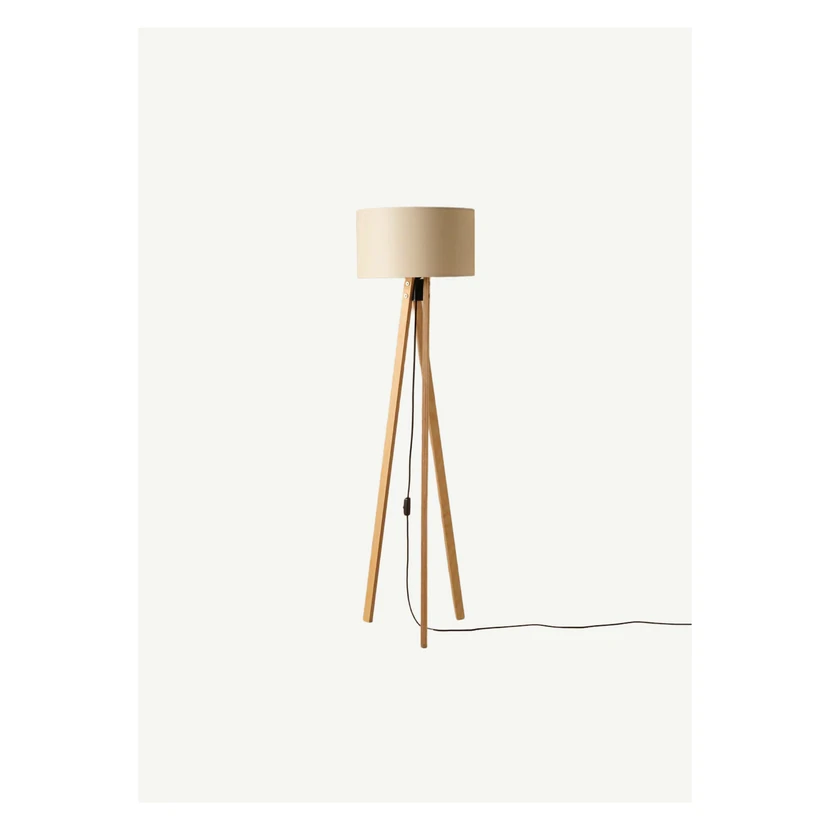 آباژور ایستاده چوبی بلا میزن کرم 40×40×125 سانتی‌متر