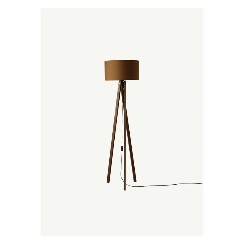 آباژور ایستاده چوبی بلا میزون سبز گردو 40×40×125 سانتی‌متر