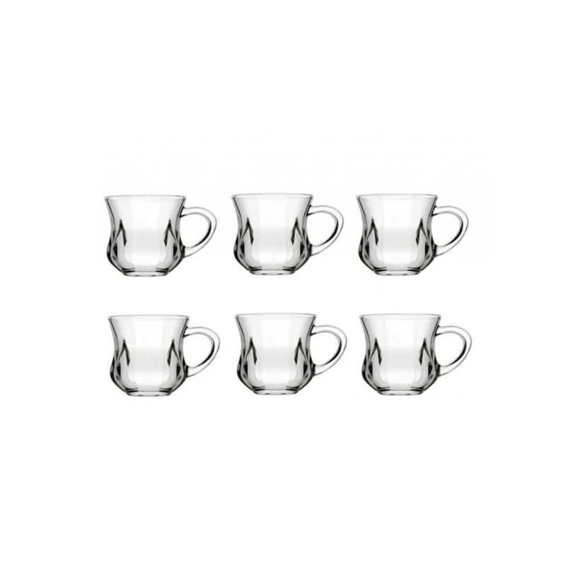 پاشاباغچه ست 6 عددی لیوان چای دسته‌دار 140 میلی‌لیتر