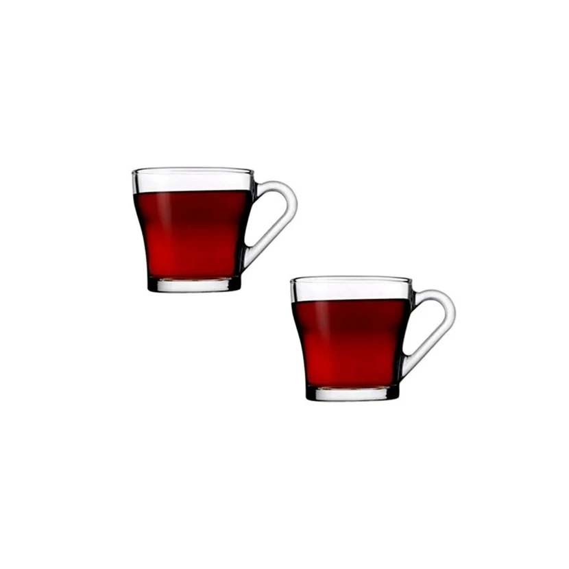 ست 2 عددی فنجان چای‌خوری دسته‌دار پاشاباغچه 130 میلی‌لیتر طوسی