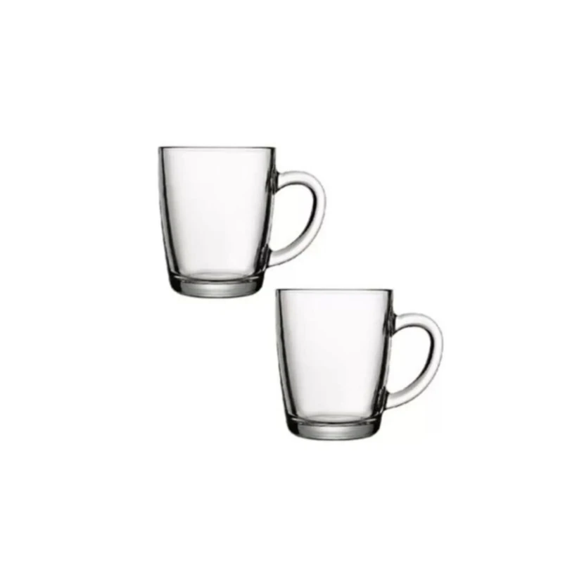 لیوان چای دسته‌دار شیشه‌ای بازیافتی پاشاباغچه 2 عددی