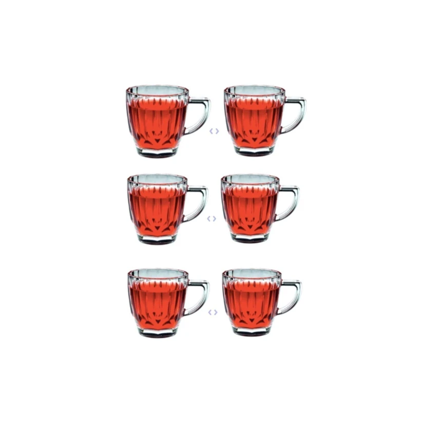 ست 6 عددی لیوان چای دیاموند پاشاباغچه 245 میلی‌لیتری