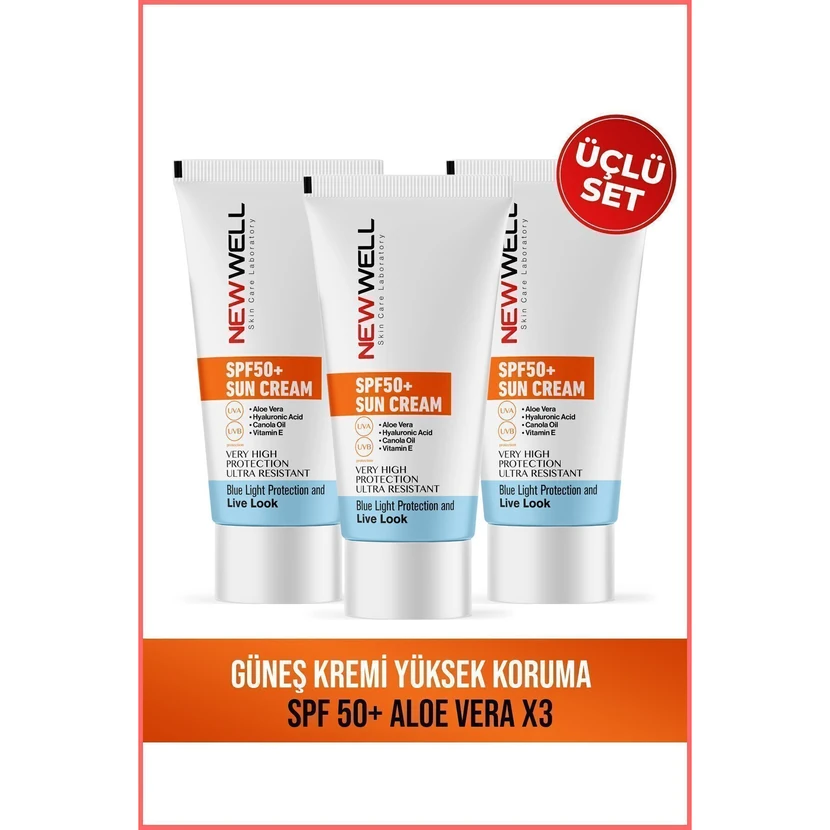 نیو ول کرم ضدآفتاب 3 عددی SPF50 آلوئه ورا