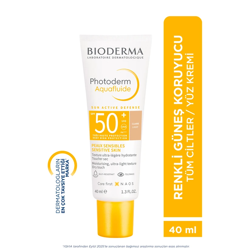 ضدآفتاب رنگی بایودرما فوتودرم آکوافلوید SPF50 لایت 40 میلی‌لیتر