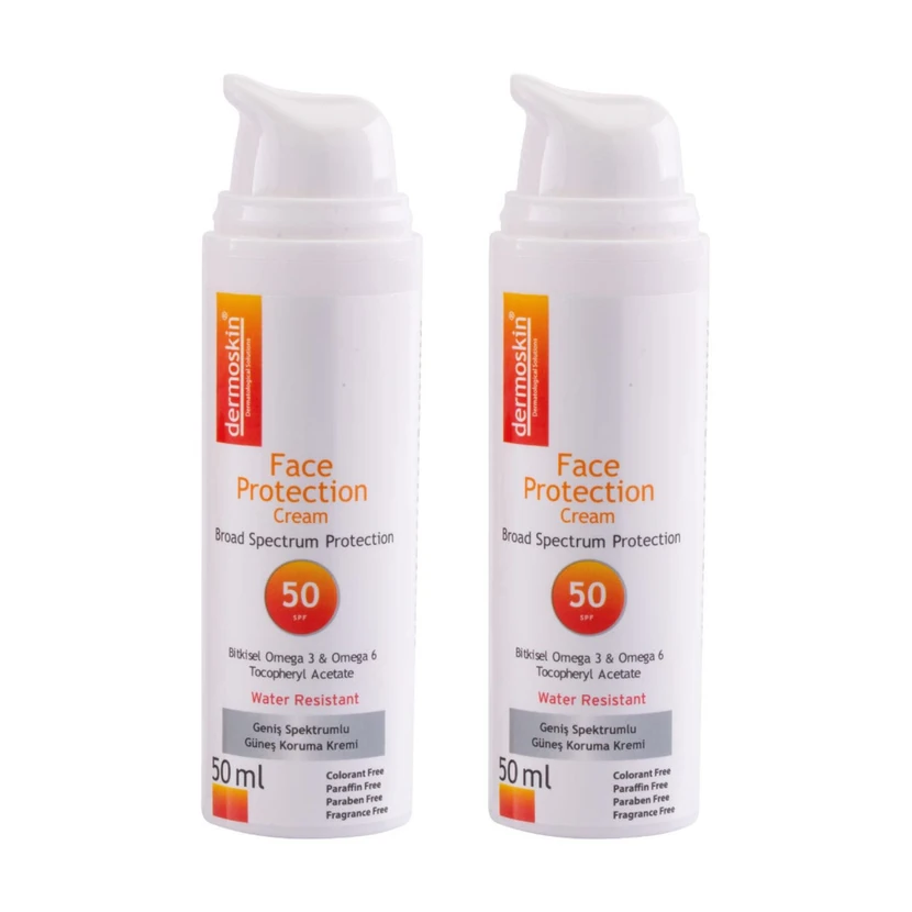 کرم ضدآفتاب درموسکین صورت SPF50 50 میلی‌لیتری - بسته دو عددی