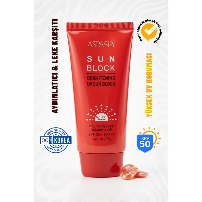 کرم روشن‌کننده و ضدلک کره‌ای آسپاسیا SPF50 70 گرم