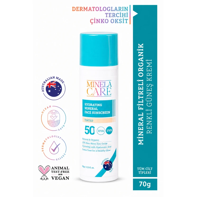 کرم ضدآفتاب معدنی رنگی مینلاکِر SPF50 70 گرم