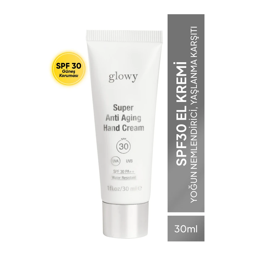 کرم دست گلووی SPF30 ۳۰ میلی‌لیتری مرطوب‌کننده و ضد پیری