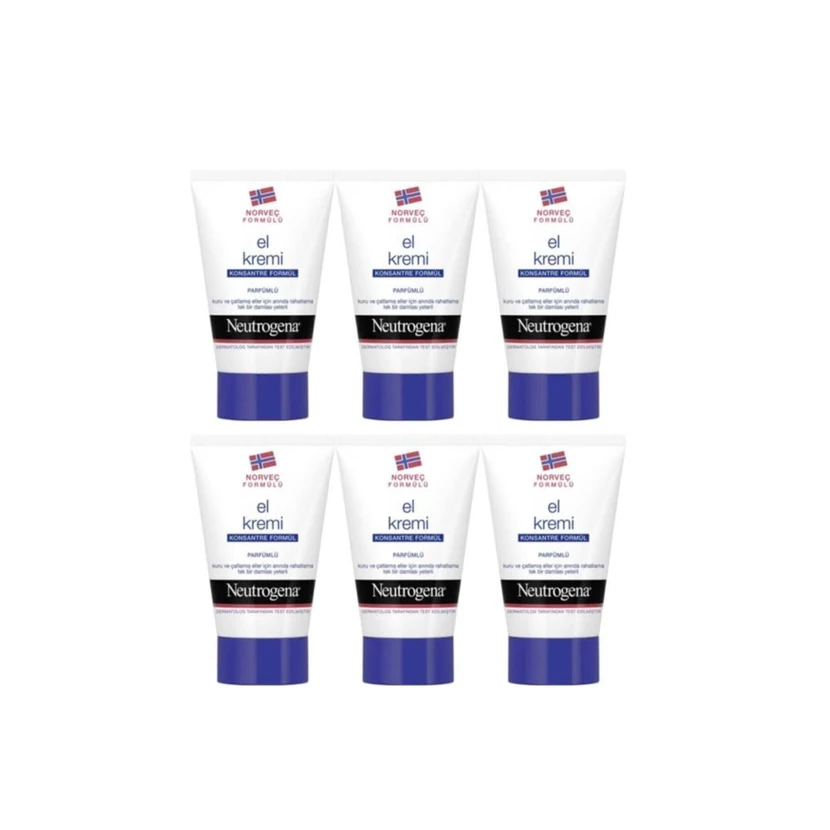 کرم دست نئوتروژنا فرمول نروژی معطر 50 میلی‌لیتر بسته 6 عددی