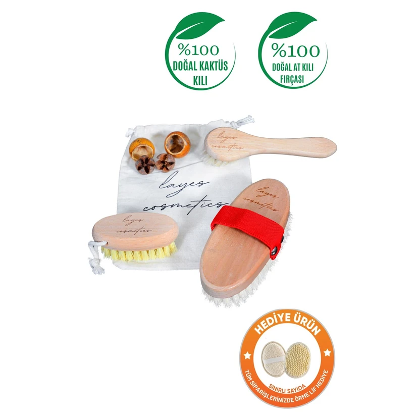 برس طبیعی وگان ناخن و بدن لایس (موی اسب)