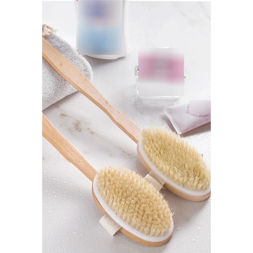 برس سلولیت طبیعی موی اسب موبی با دسته چوبی