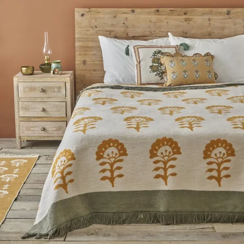 عکس پتو دو نفره پنبه بلامزون هندی رنگی