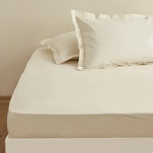 ملحفه کشدار یک نفره کاراجاهوم چارشاف کرم (200×10۰)+۳۰