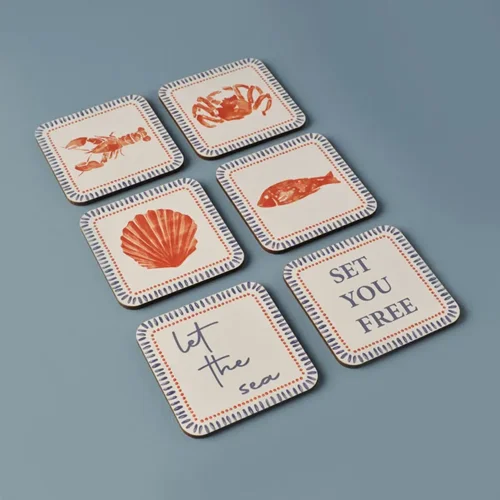 زیر لیوانی ۶ عددی بلامزون دریا 10×10 سانتی