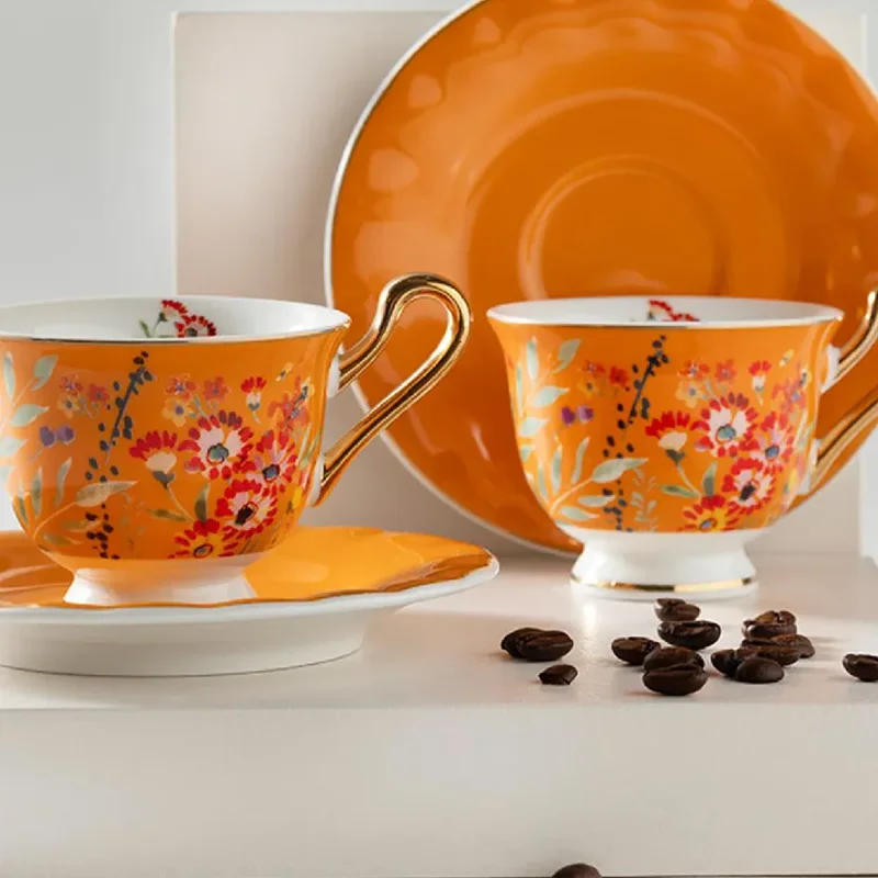 عکس ست قهوه خوری ۲ نفره انگلیش هوم میراندا 90 میلی نارنجی