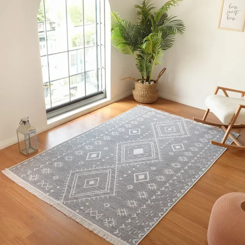 گلیم کاشمیر هالی Jut Hatka ابعاد 120x180 طوسی