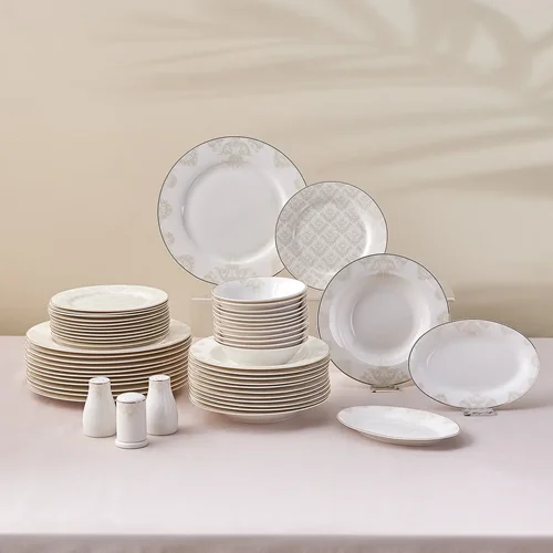 سرویس غذاخوری 53 پارچه ۱۲ نفره کاراجا Siena New Bone طلایی
