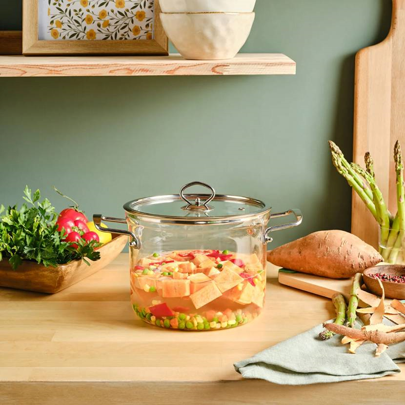 قابلمه عمیق شیشه بوروسیلیکات کاراجا مدل عشق سایز 20