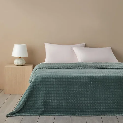 عکس پتو دو نفره سوپر سافت انگلیش هوم حباب سبز