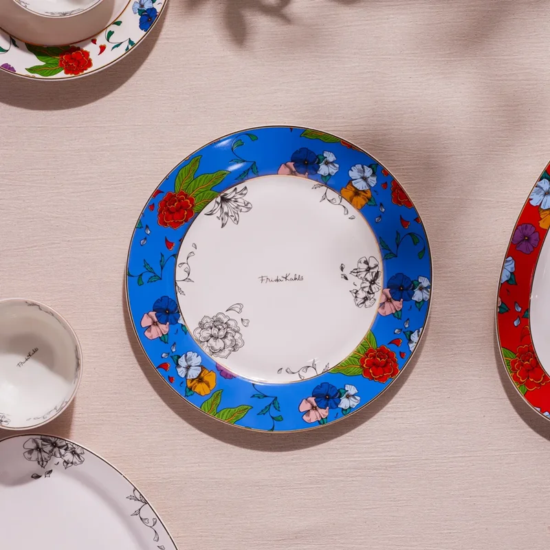 عکس بشقاب غذاخوری کاراجا Frida قطر ۲7 سانتی آبی